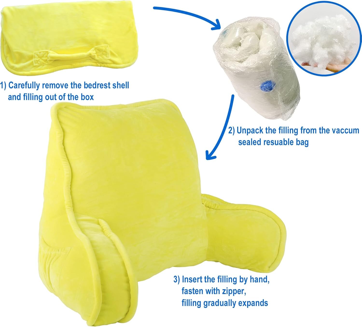 Cojín Respaldo para cama o sofá Super Soft Bedrest (Butter Cup)