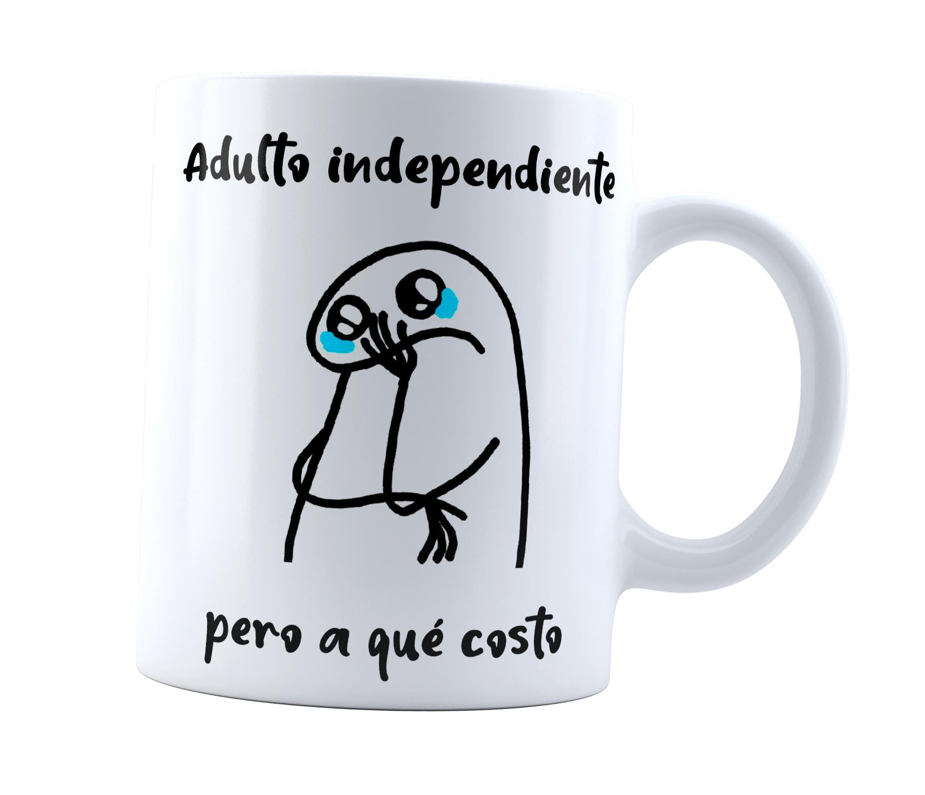 Taza Flork Adulto independiente pero a que costo | Frase meme