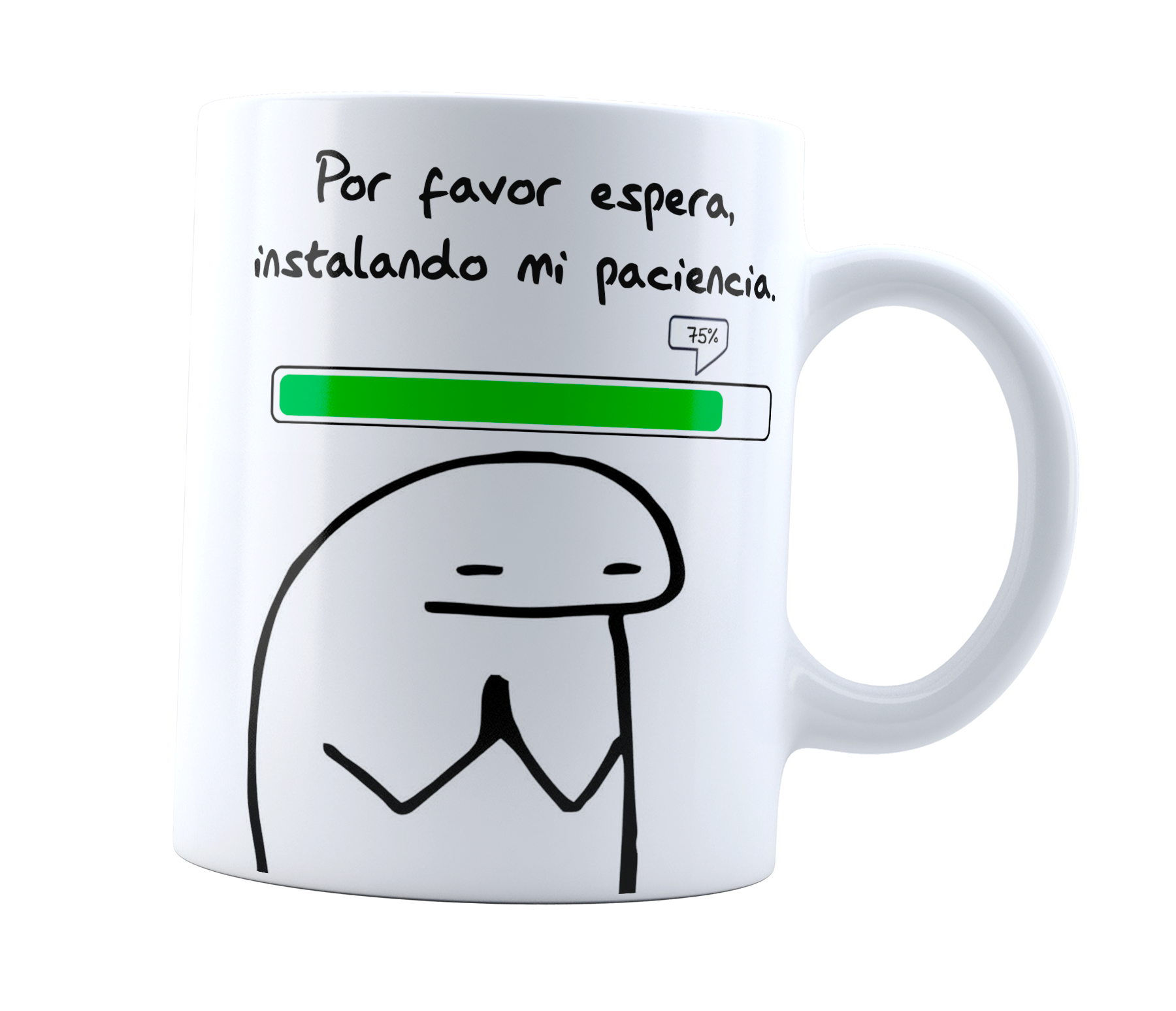 Taza Flork Cargando Paciencia | Frase Meme divertida