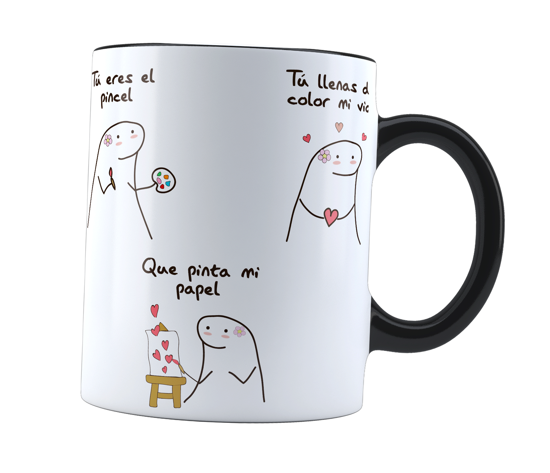 Taza Mágica 315 Ml Flork Frase El Pincel De Mi Canción Café