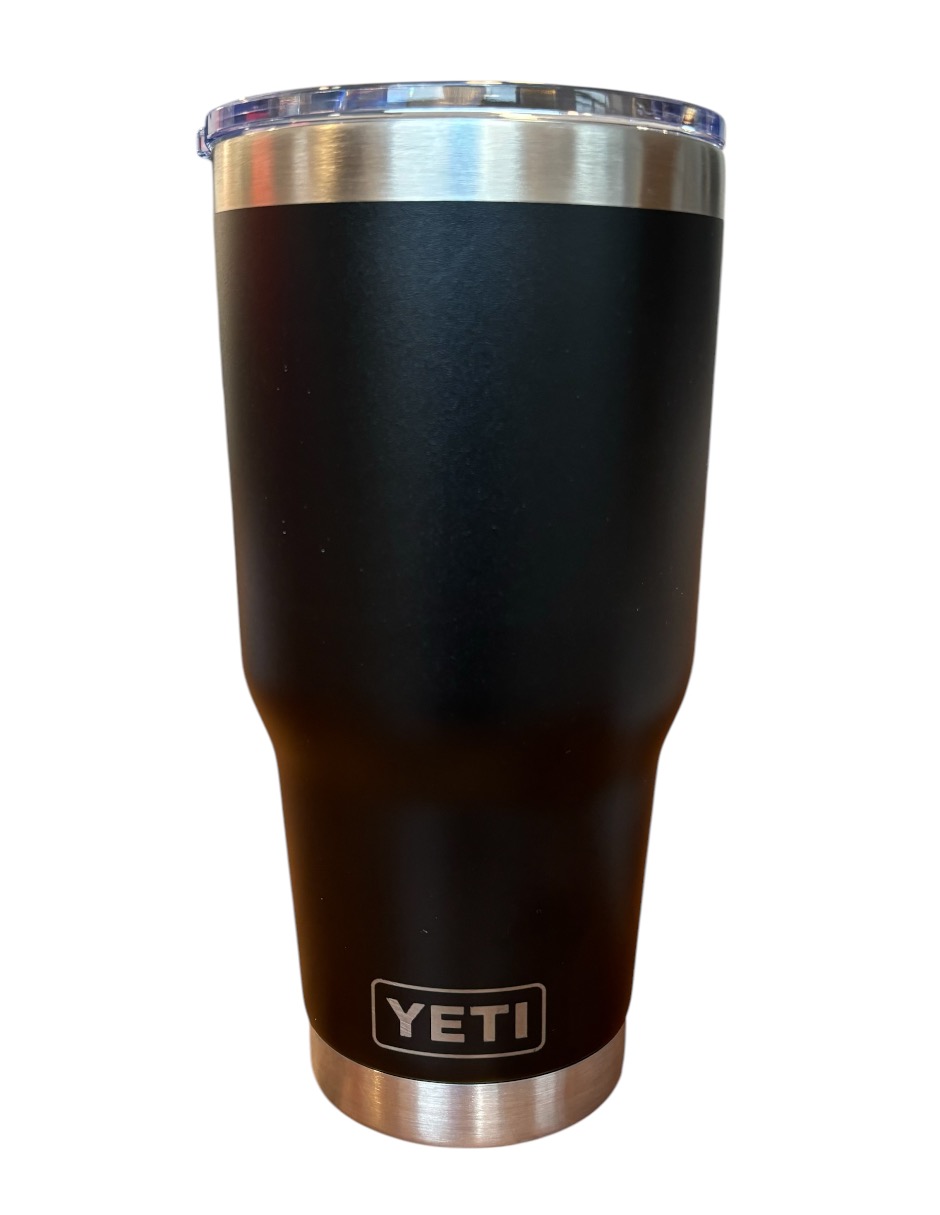 Termo Yeti de acero inoxidable Negro con tapa push pull 887 ml