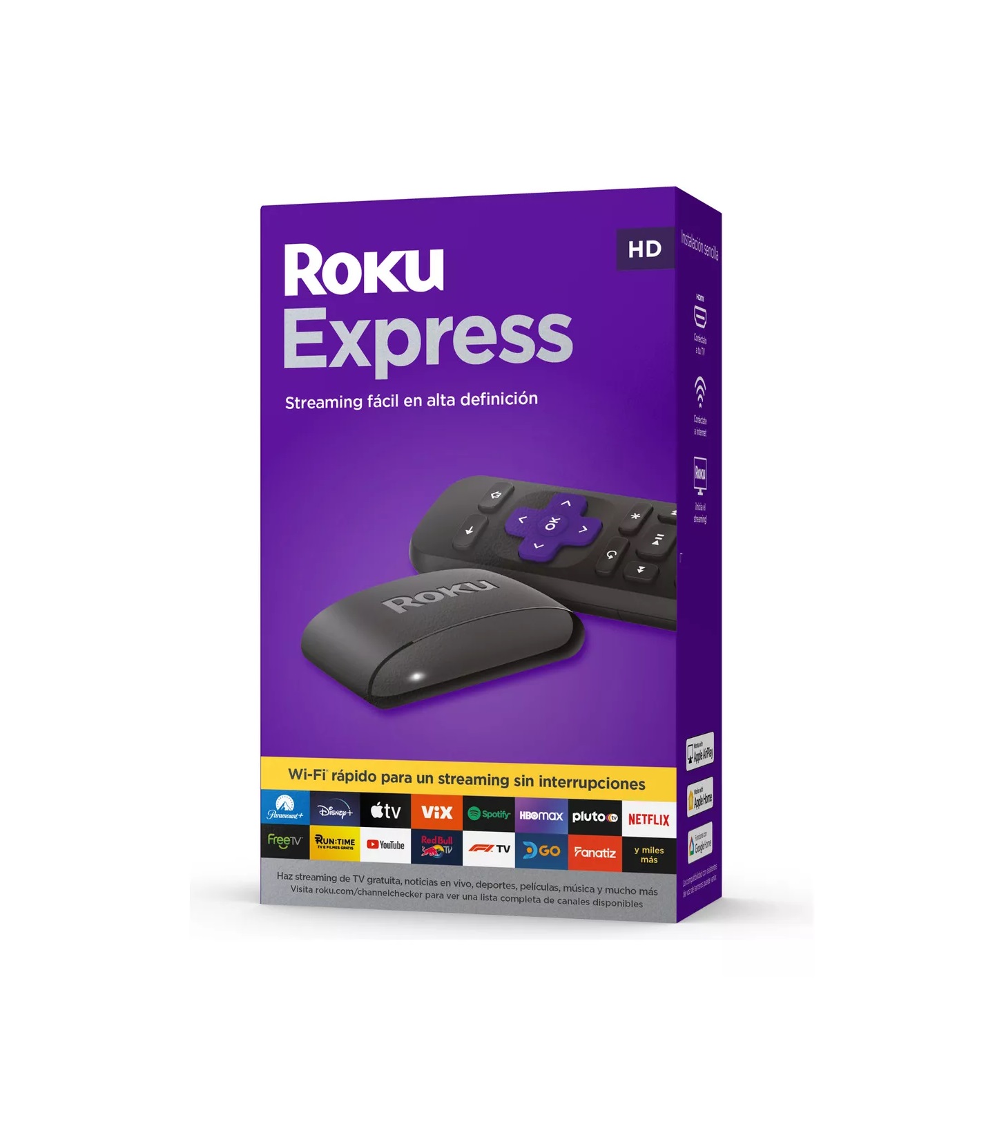 Dispositivo Streaming Roku Express Modelo 3960 Full HD Wifi HDMI Color Negro