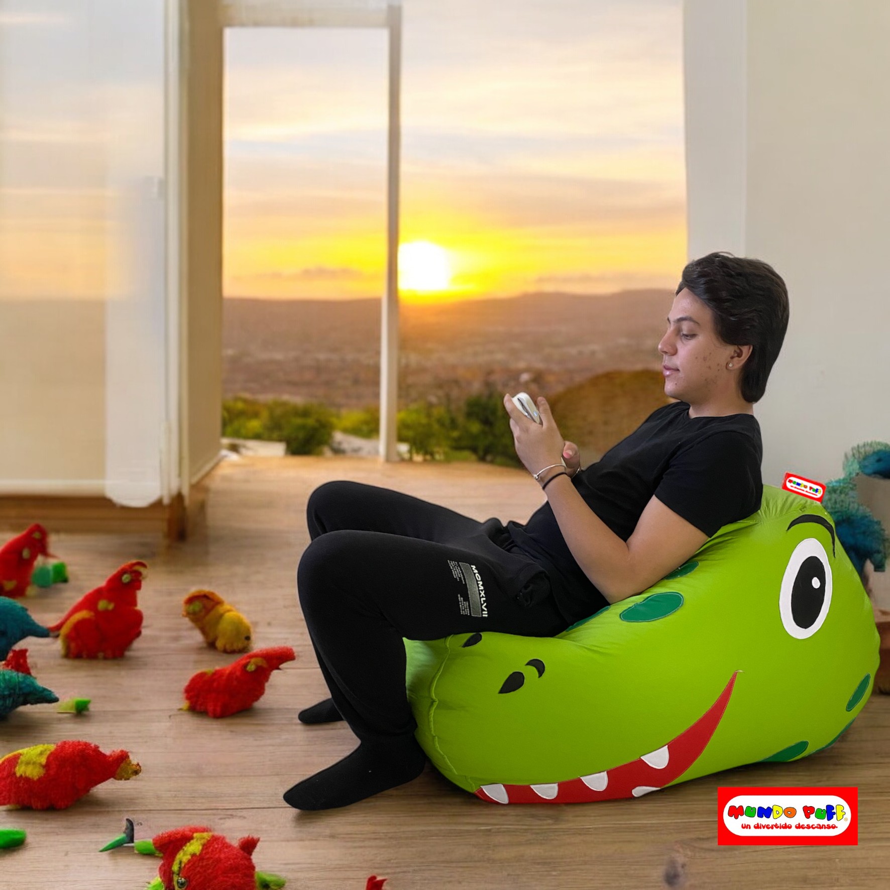 Sillón Puff Dinosaurio marca Mundo Puff.