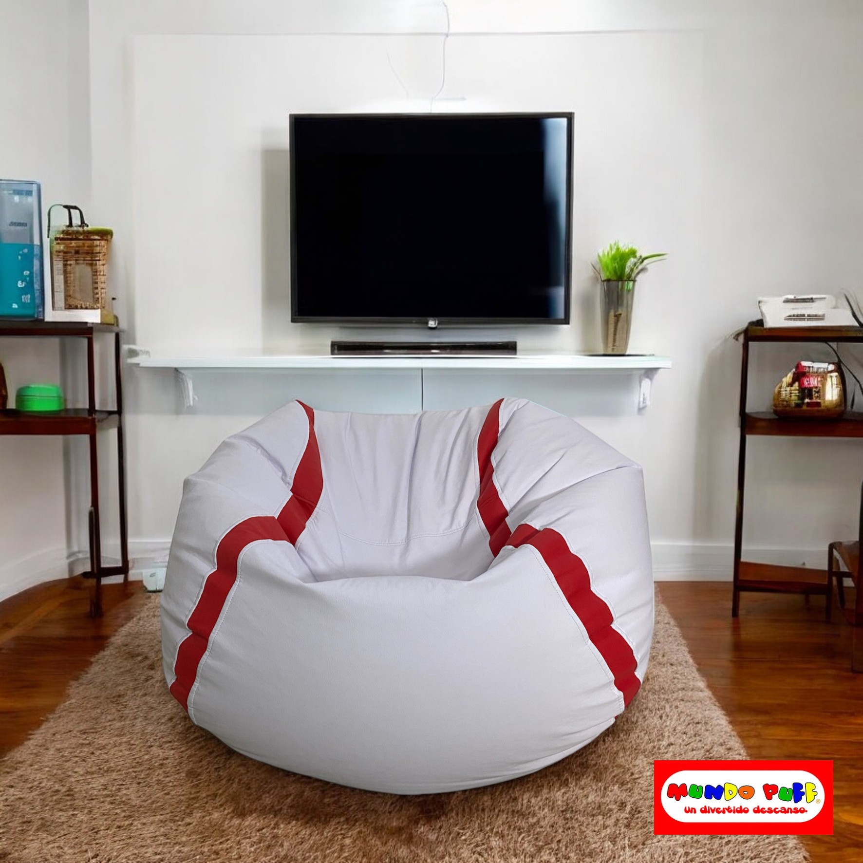 Sillon Puff Bola Baseball o Beisbol marca Mundo Puff.