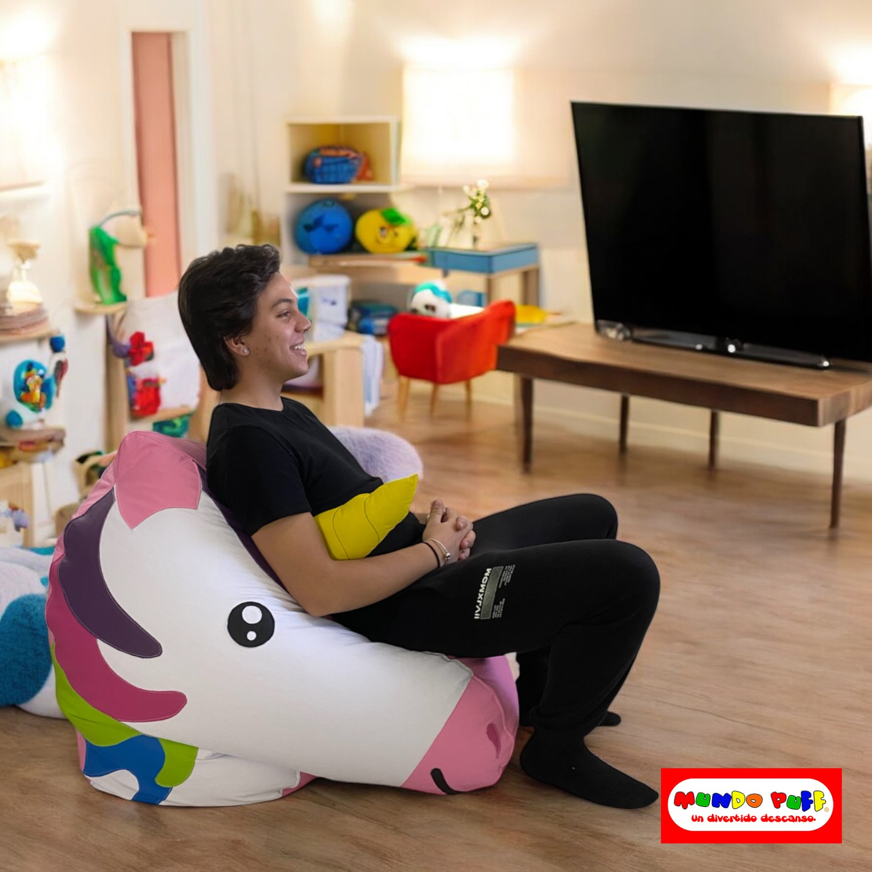 Sillón Puff Unicornio marca Mundo Puff.