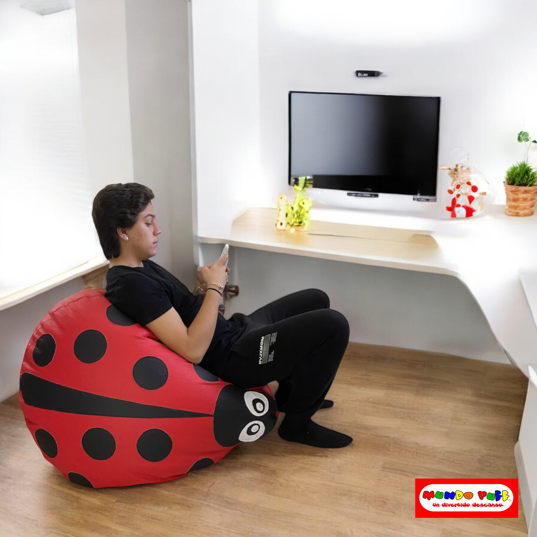 Sillón Puff Catarina o Mariquita marca Mundo Puff.