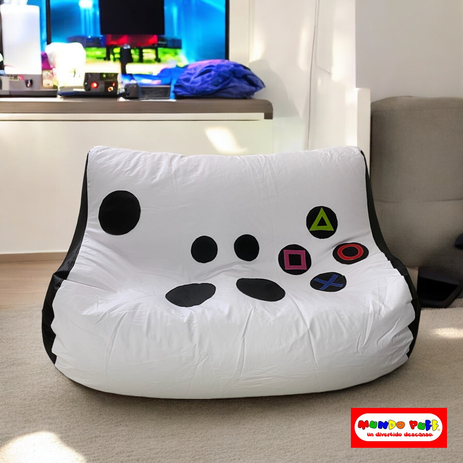 Sillón Puff Frijol Doble Player marca Mundo Puff .