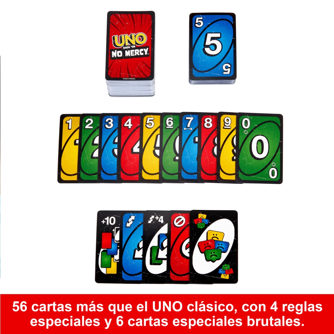 Juego de Mesa Uno NO Mercy Juego De Cartas HWV18 Mattel
