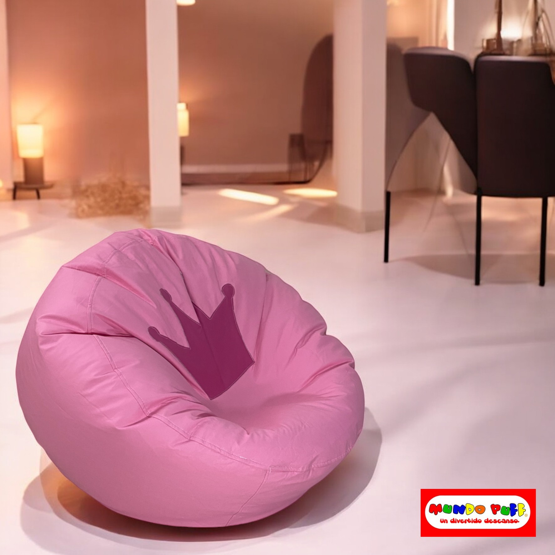 Sillón Puff Princesa Rosa marca Mundo Puff .