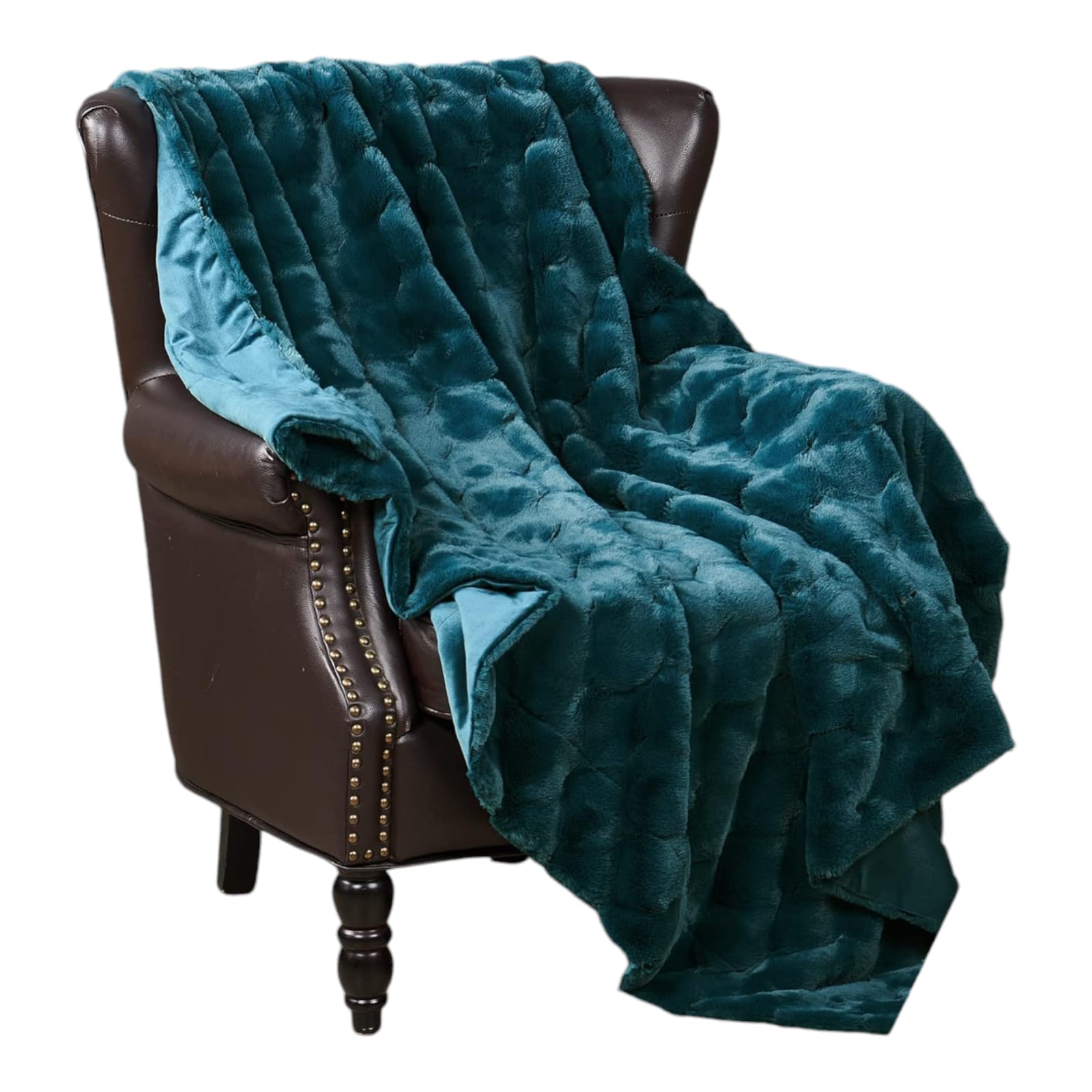 Manta Cobija Jacquard Rabbit Faux Fur 50" x 60" (Stargazer)