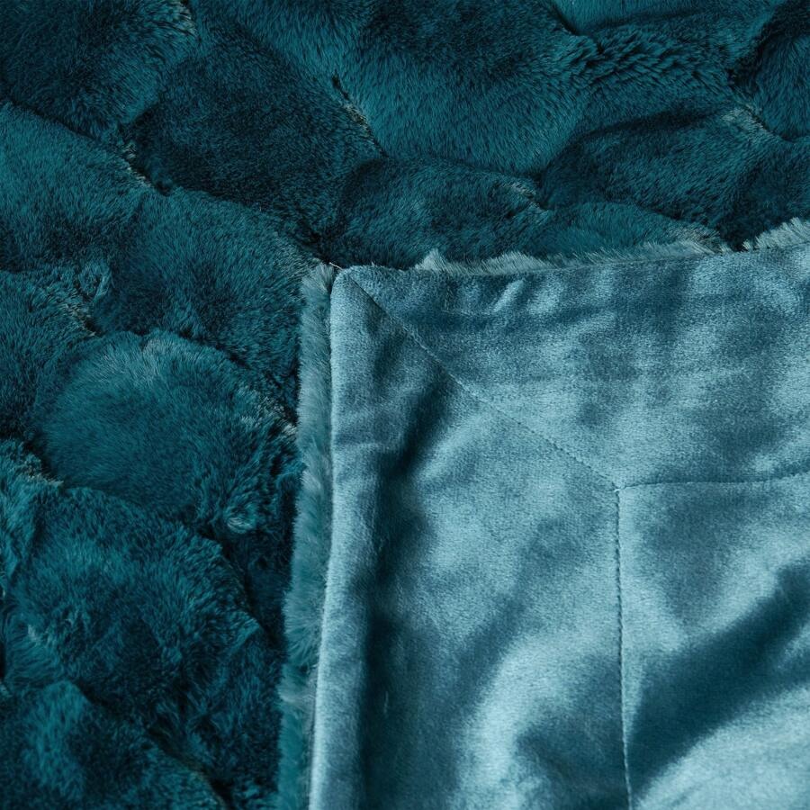 Manta Cobija Jacquard Rabbit Faux Fur 50" x 60" (Stargazer)