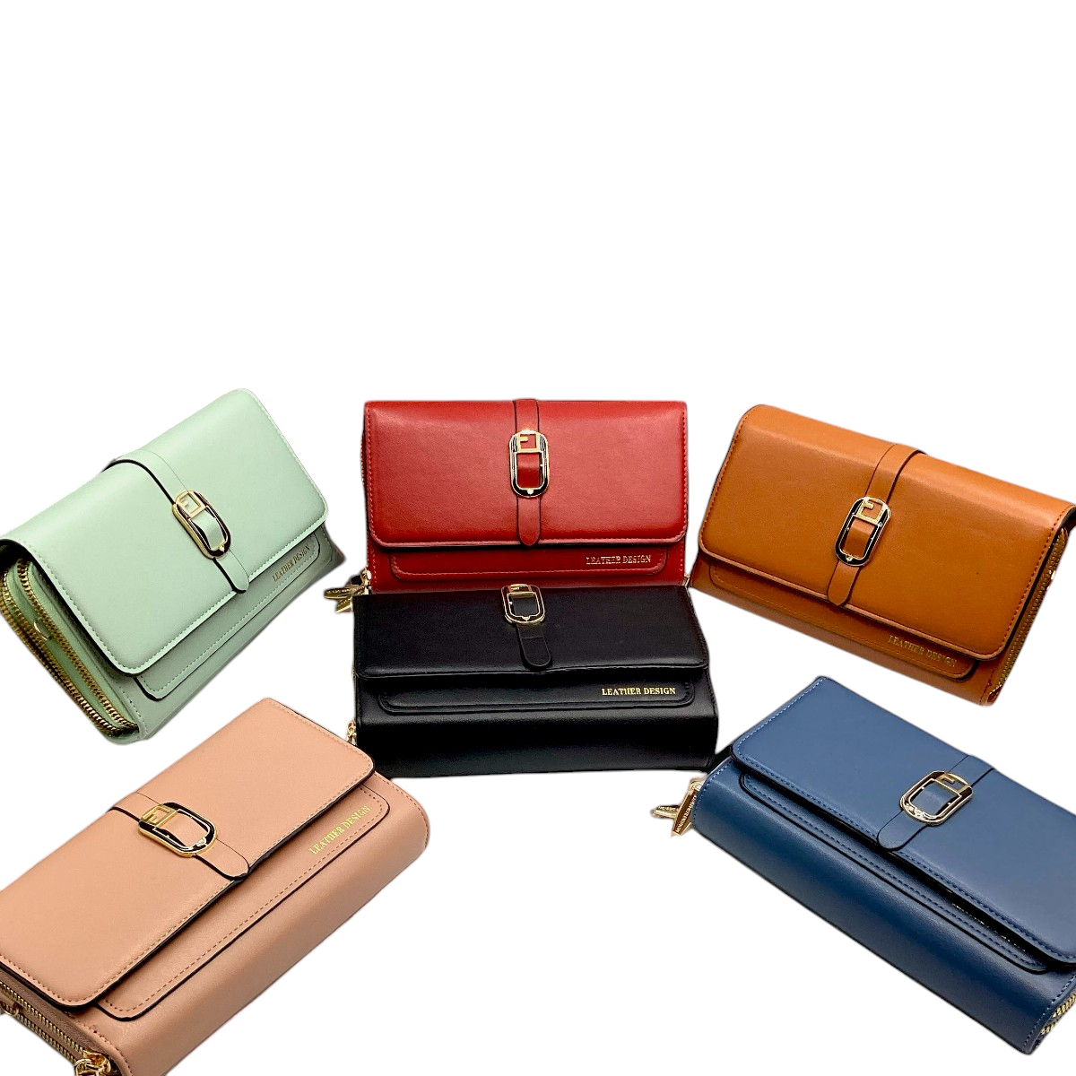 Cartera Dama Porta Celular Bolsa Ajustable 2 Cierres