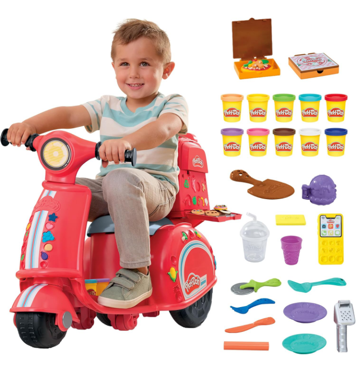 Moto repartidor de pizza juguete didáctico multi accesorios 