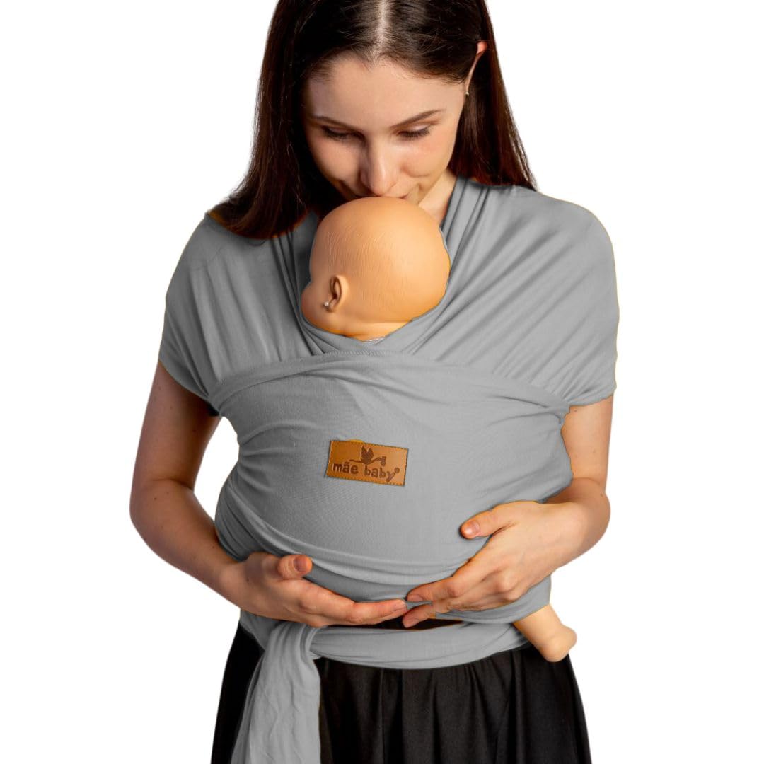 Mãe Baby Fular para bebé | Algodón Premium Fresco | 100% Hecho en México | Hasta 10kg (Gris Plata)