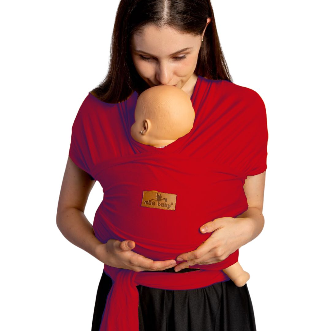 Mãe Baby Fular para bebé | Algodón Premium Fresco | 100% Hecho en México | Hasta 10kg (Rojo)