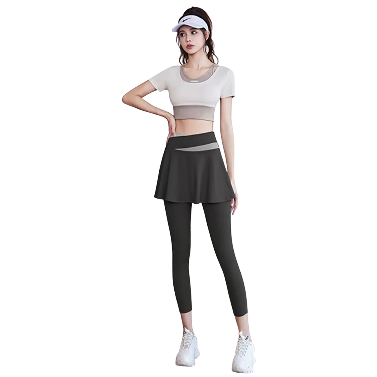 Leggins 2 En 1 Falda Deportivo Gym Casual Moda Mujer