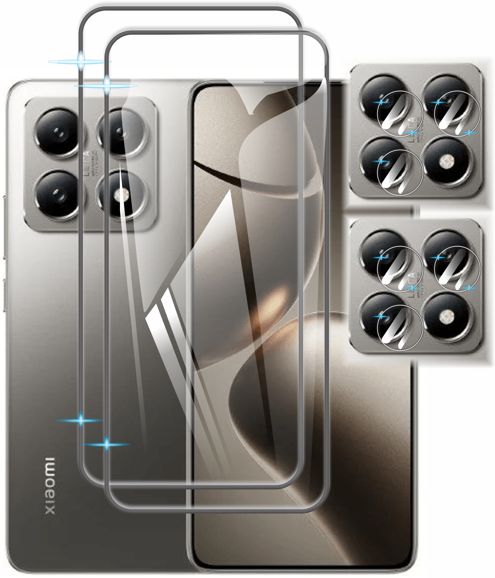 4 En 1 Cristal Templado 9d Para Xiaomi 14t 14t Pro + Regalo