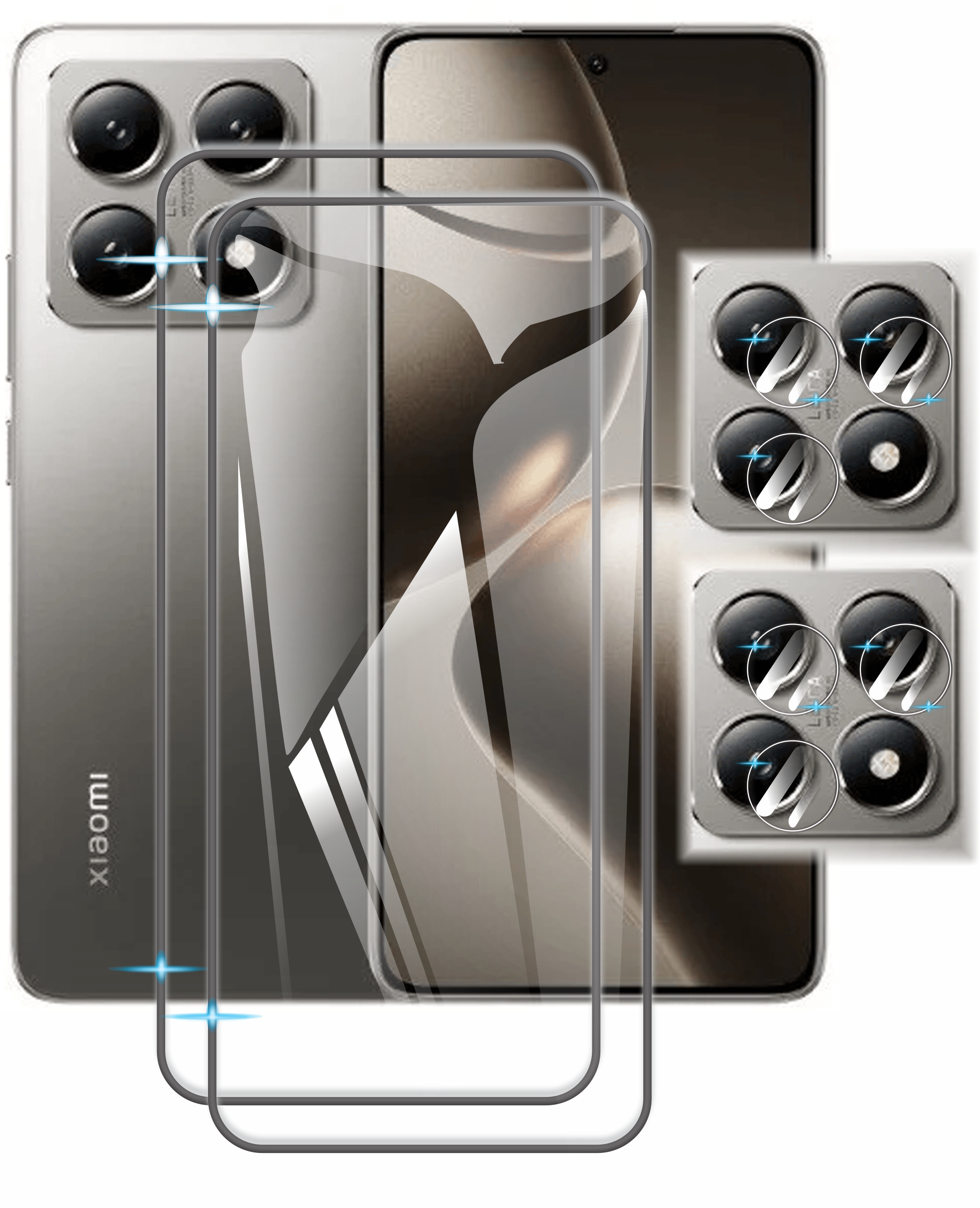 4 En 1 Cristal Templado 9d Para Xiaomi 14t 14t Pro + Regalo