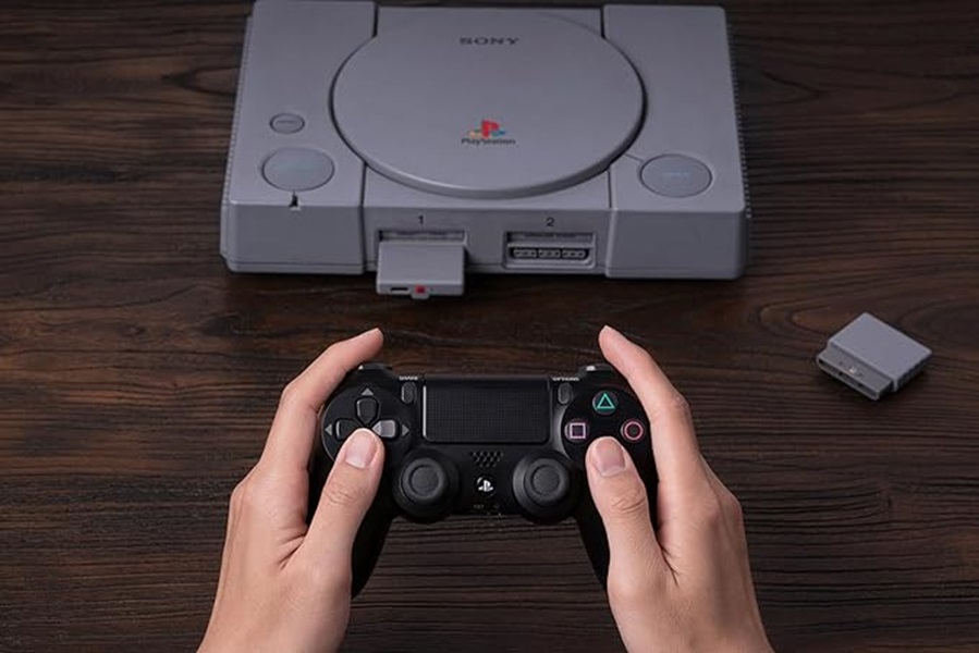 8bitdo Bluetooth Retro Adaptador Ps1 Ps2 Y Windows Gris
