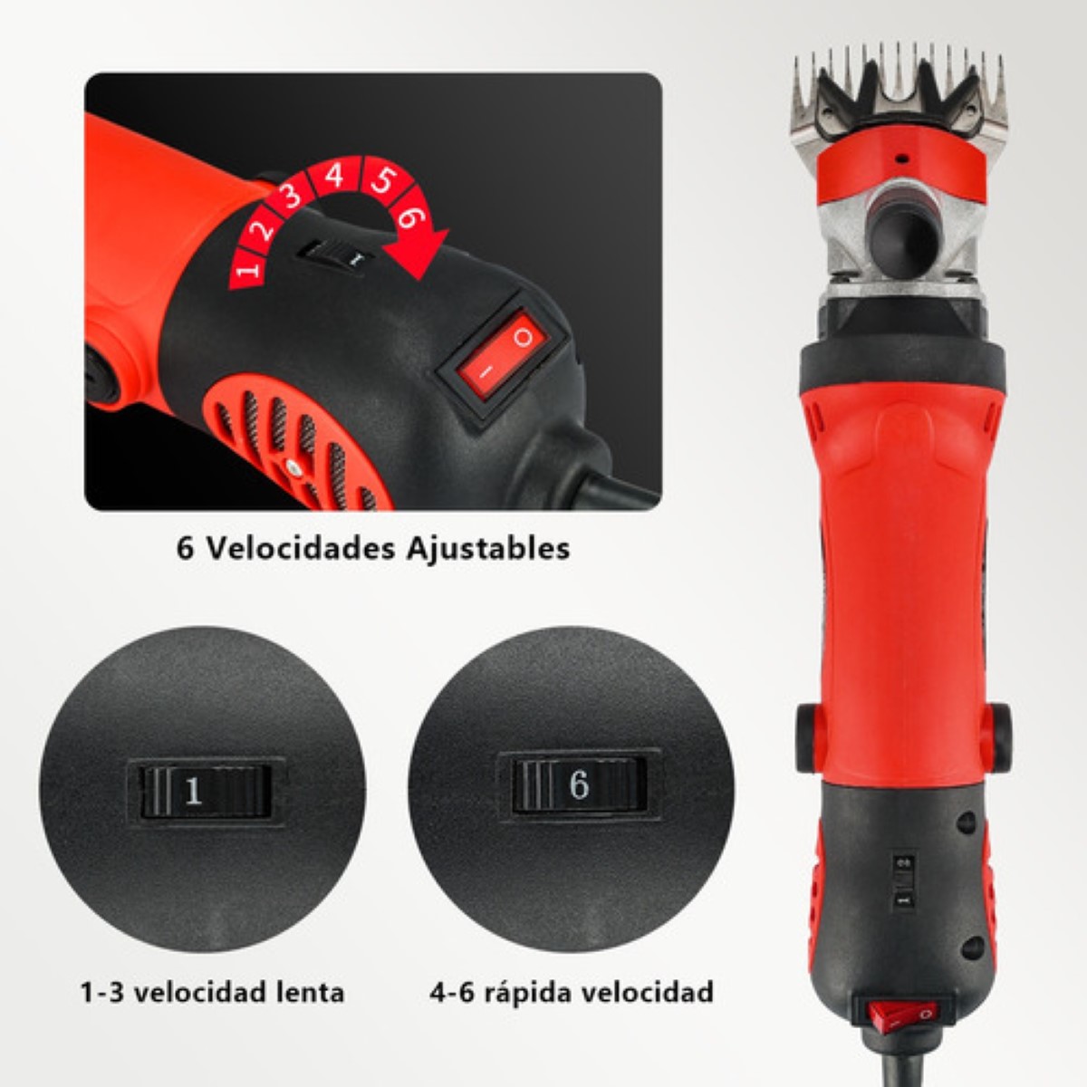 Rasuradora Trasquiladora Para Borregos Ovejas Y Perro Grande rojo negro