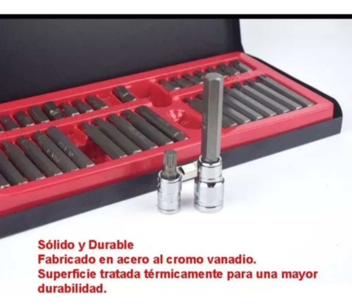 Kit Puntas Bristol Torx Hexagonales Con Adaptador 40 Piezas negro gris