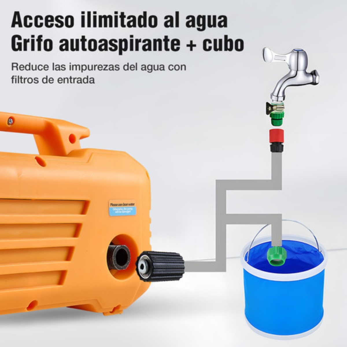 Hidrolavadora Hemaso 110v Lavadora De Autos Portátil 3000w naranja