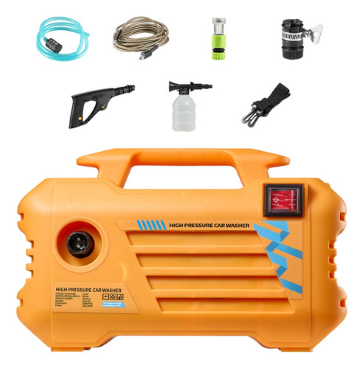 Hidrolavadora Hemaso 110v Lavadora De Autos Portátil 3000w naranja
