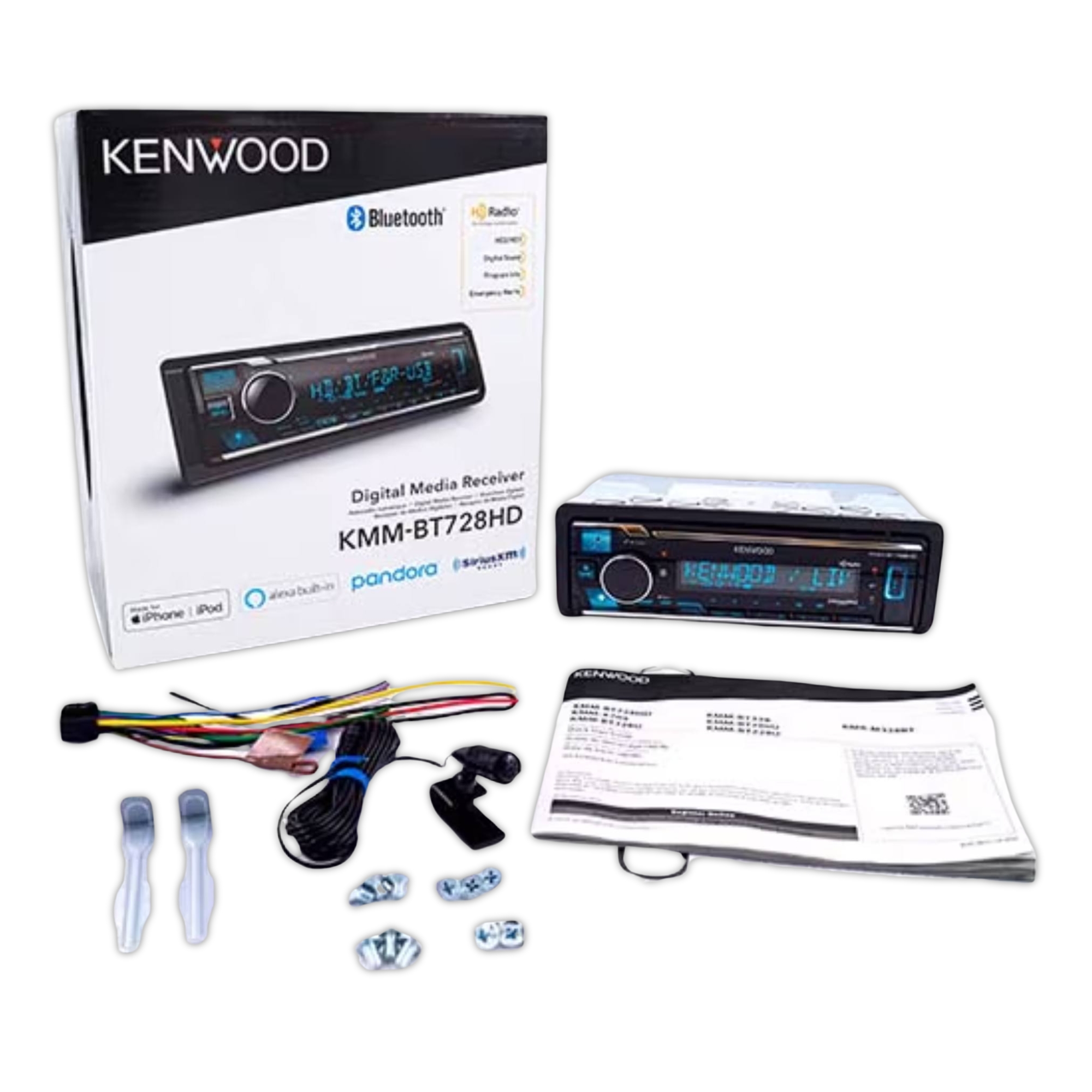 Autoestéreo Kenwood KMM-BT728HD Bluetooth 4 Volts Hd 3 RCAS