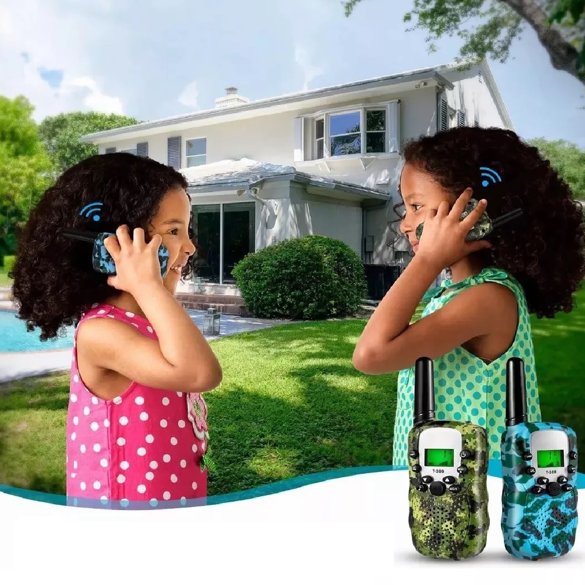Par Radios Walkie Talkies Para Niños Con 22 Canales 3km 2 Pzs