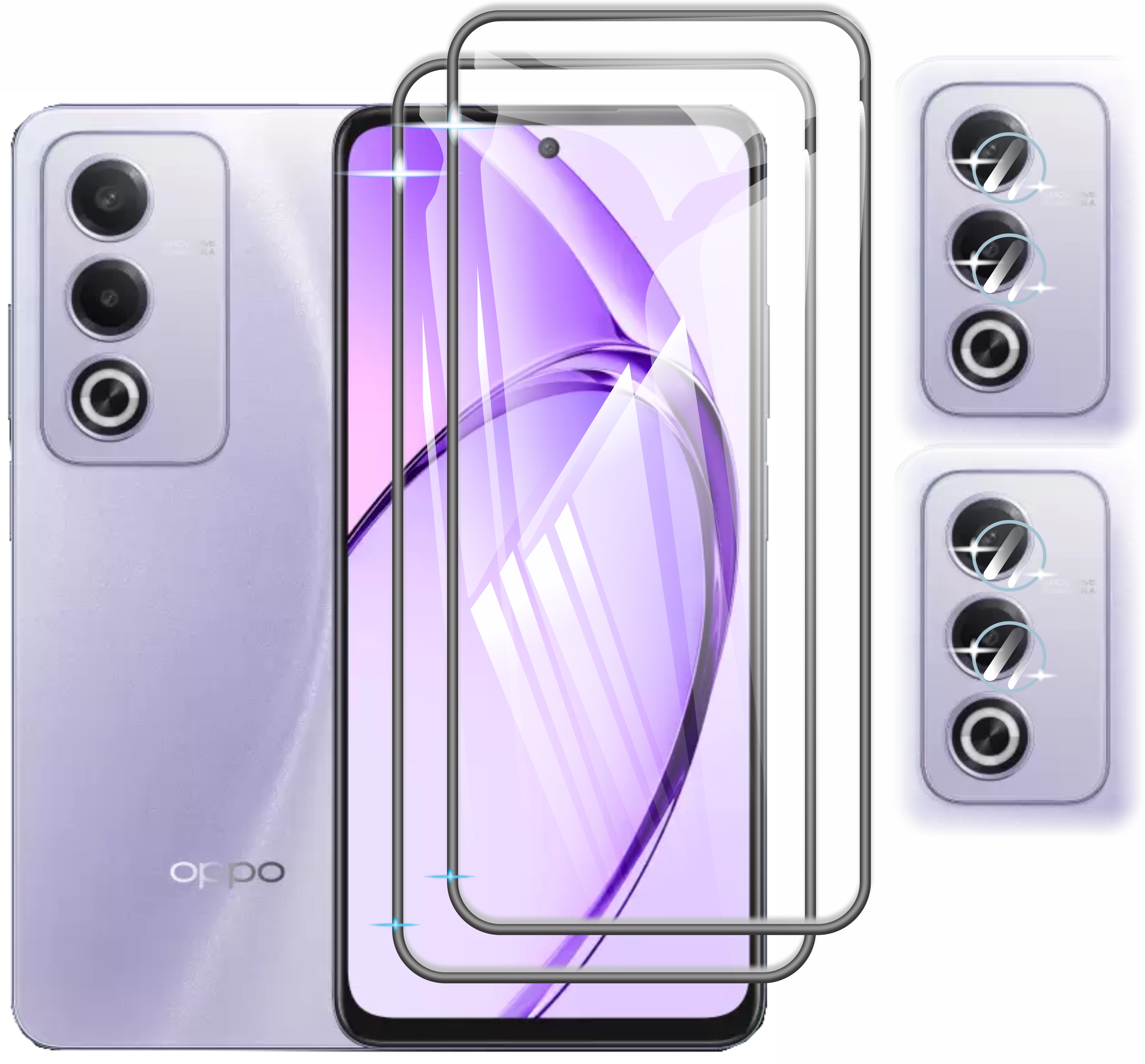 4 En 1 Cristal Templado Para Oppo A80 5g + Micas Camaras