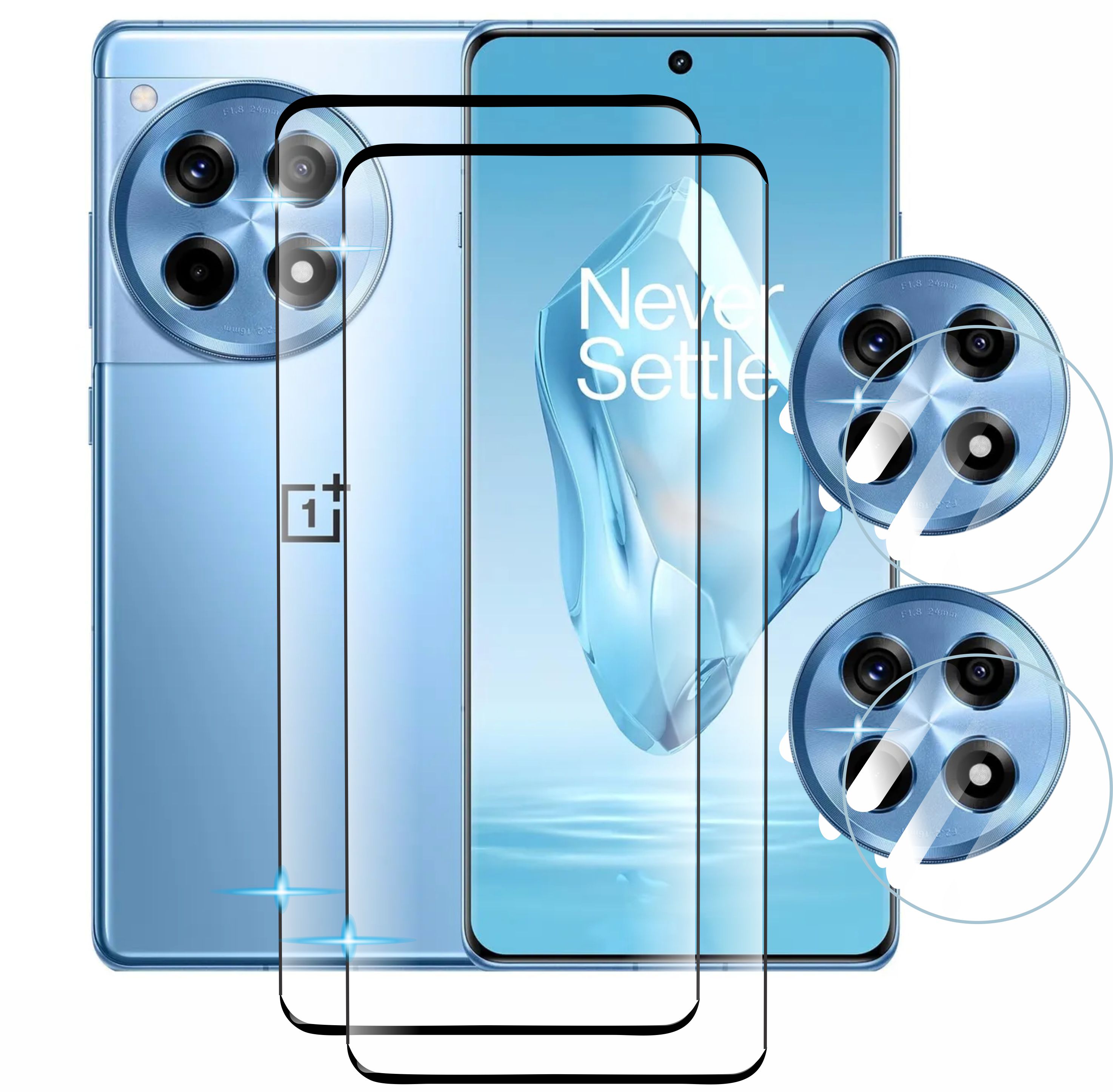 4 En 1 Cristal Templado 9d Para Oneplus 12r + Micas Camaras