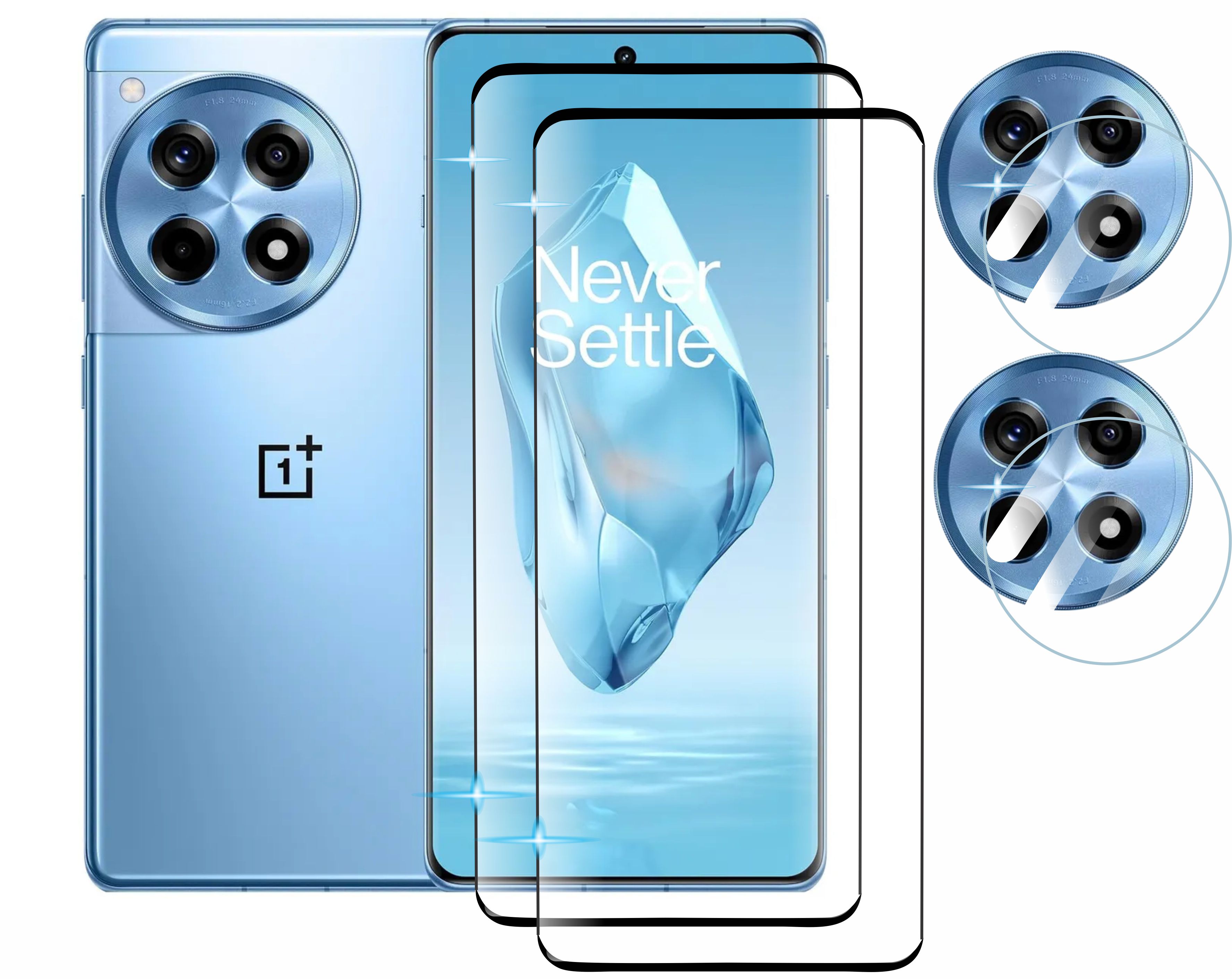 4 En 1 Cristal Templado 9d Para Oneplus 12r + Micas Camaras