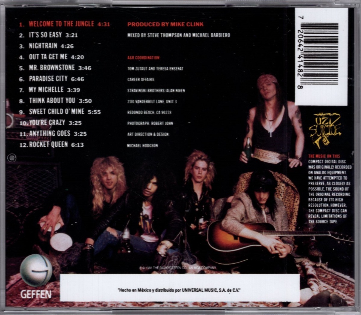 Guns N Roses - Appetite For Destruction - Disco Cd.