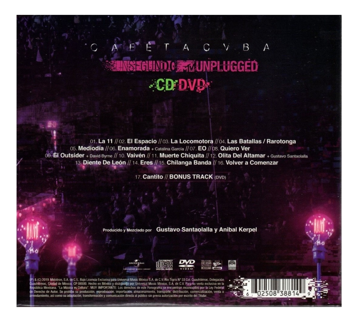 Cafe Tacuba - Un Segundo Mtv Unplugged - Disco Cd +  Dvd.