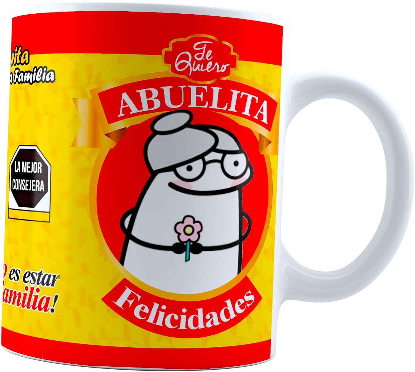 Taza flork Dia De Los Abuelos | Abuelitaa chocolate | Regalo te quiero feliz dia deformitos | Cerámica Blanca 11 oz | Para Café o té