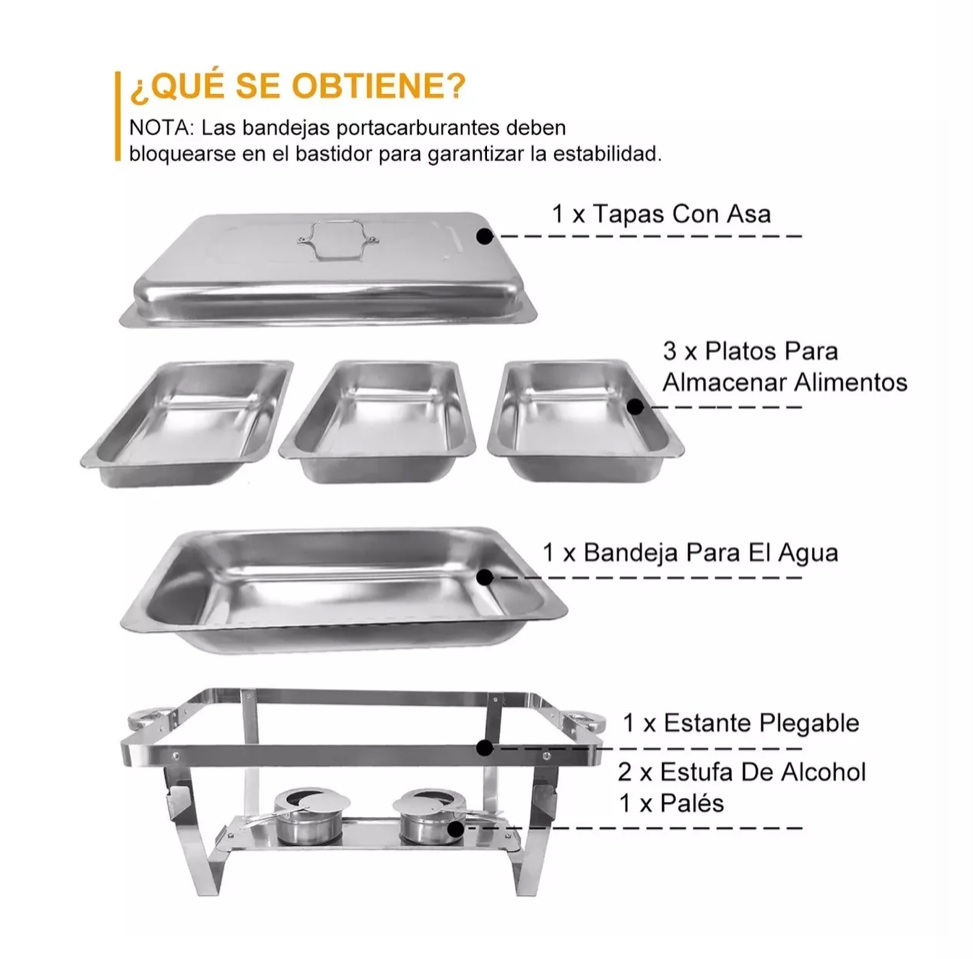 2pz Chafer Bufetera Calentadores De Comida Para Buffet