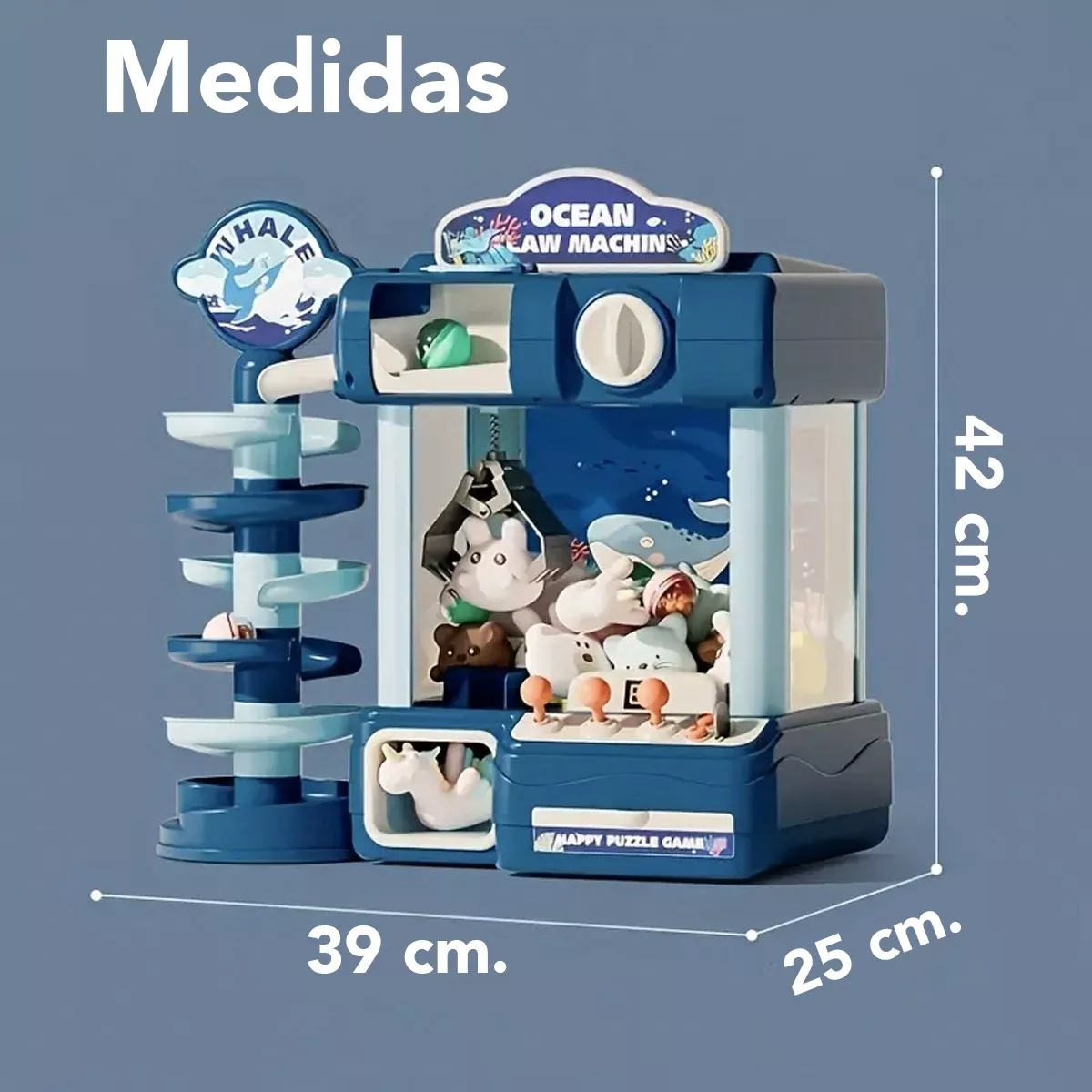 Mini Máquina Atrapa Peluches Garra Luz Sonido Juguete Niños
