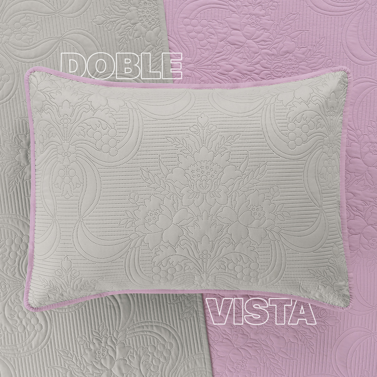 Edredón Ligero Queen Size Doble Vista con Funda Violeta - Gris REAL TEXTIL