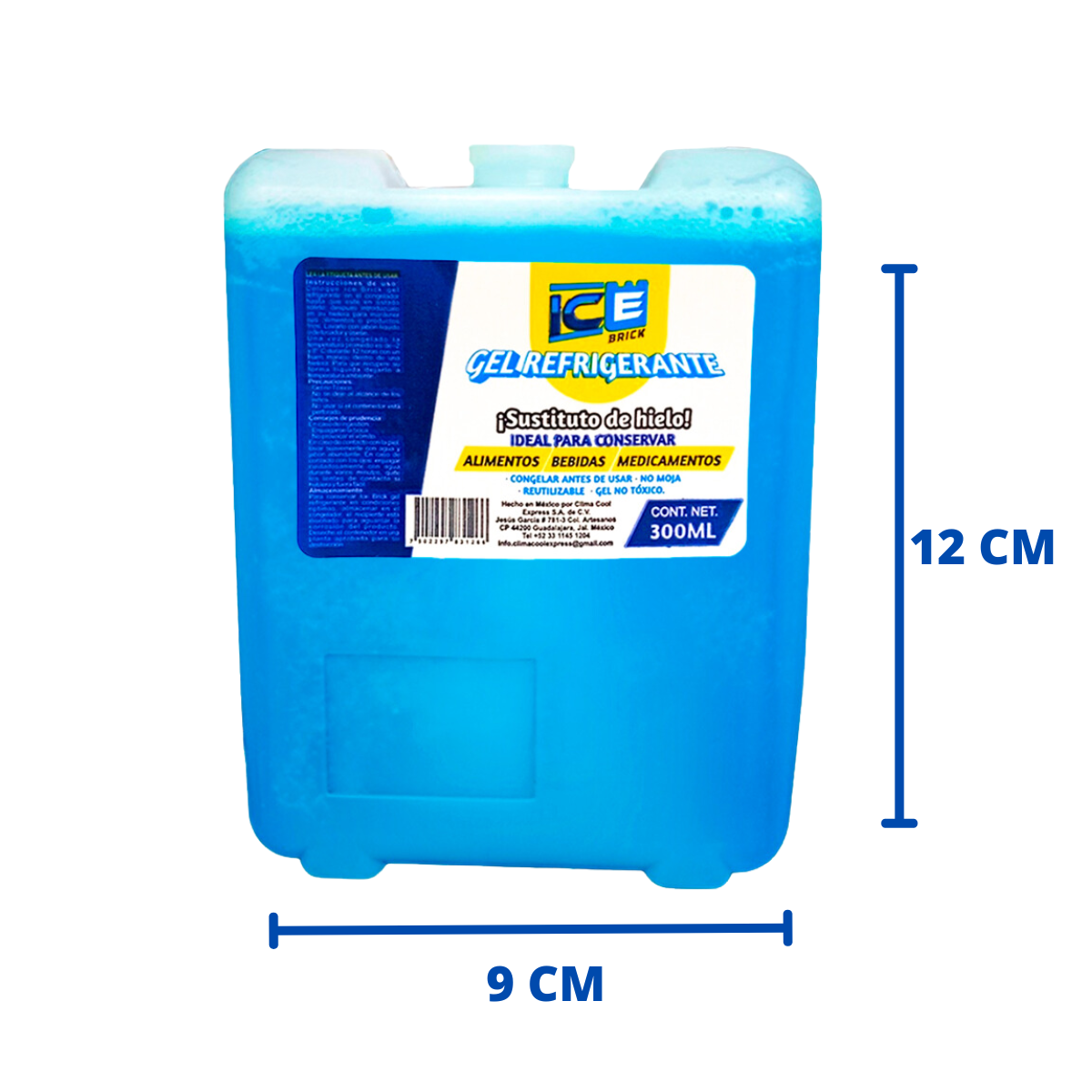 GEL Refrigerante ICE BRICK Sustituto de Hielo 300ml 4 piezas