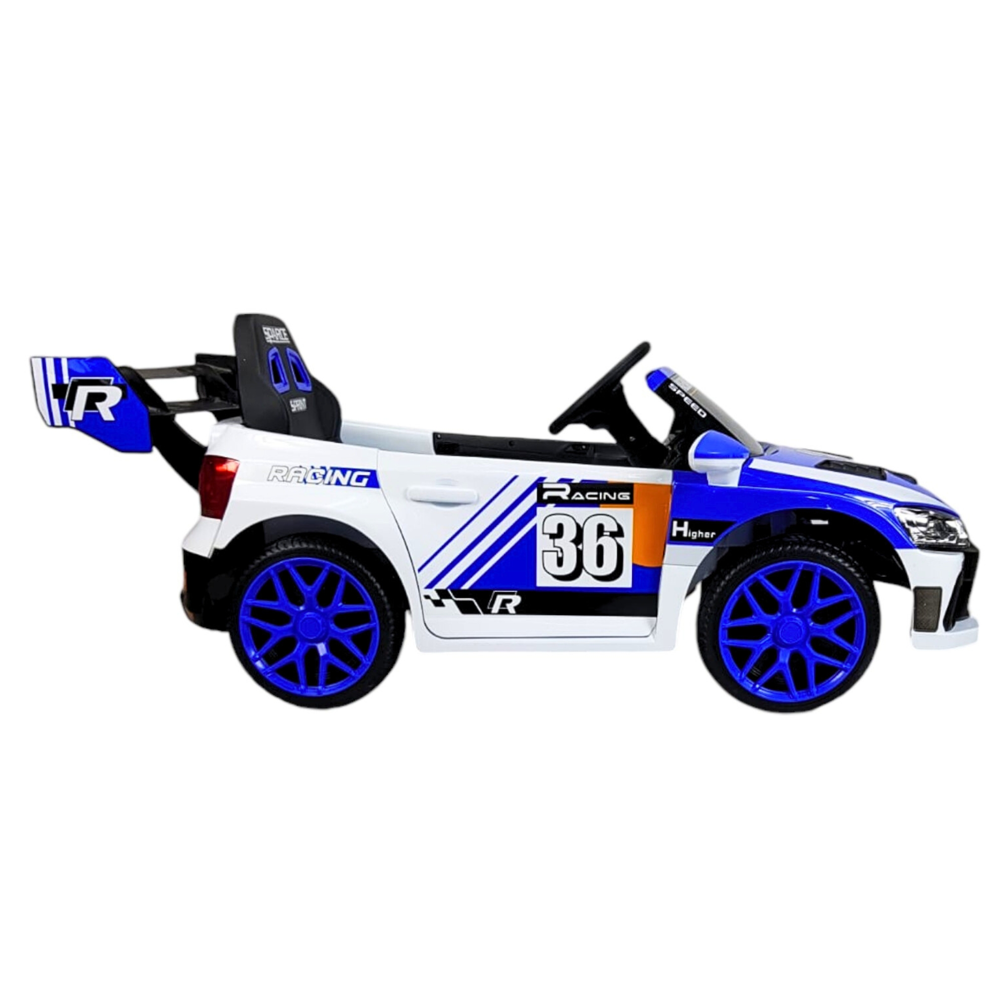Montable Electrico para Niños Carro Rally con Control Remoto Sonido, Bluetooth, Luz Led, 12v-Azul