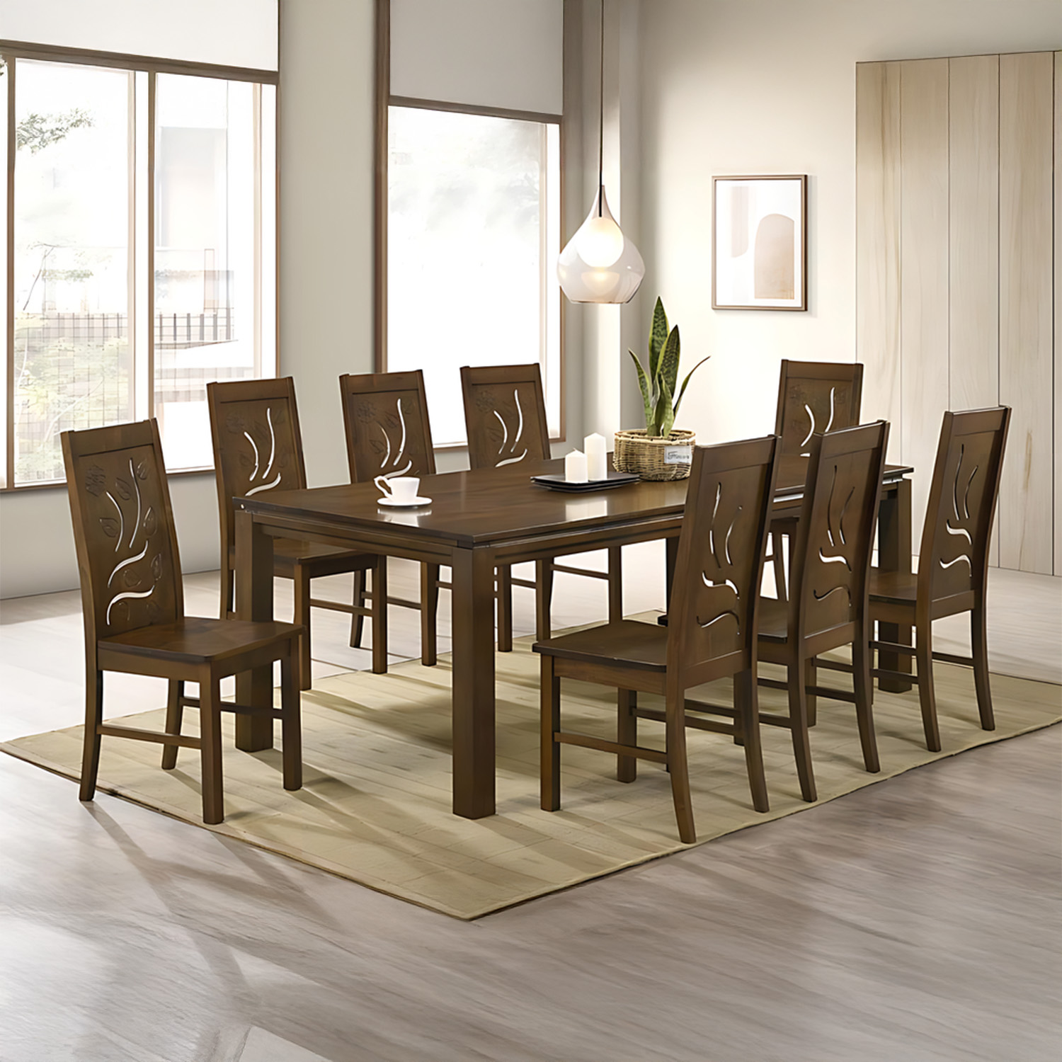 Comedor Elegante de Madera de 8 Sillas Bossa Helios