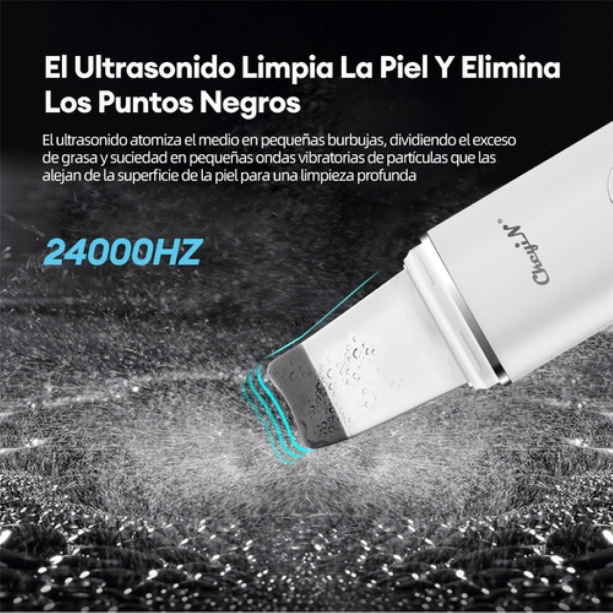 Limpiador Facial Espátula Ultrasónica Skin Scruber blanco