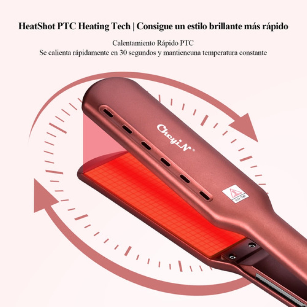 Plancha De Cabello Ckeyin Profesional De Cerámica De 44 Mm rosa