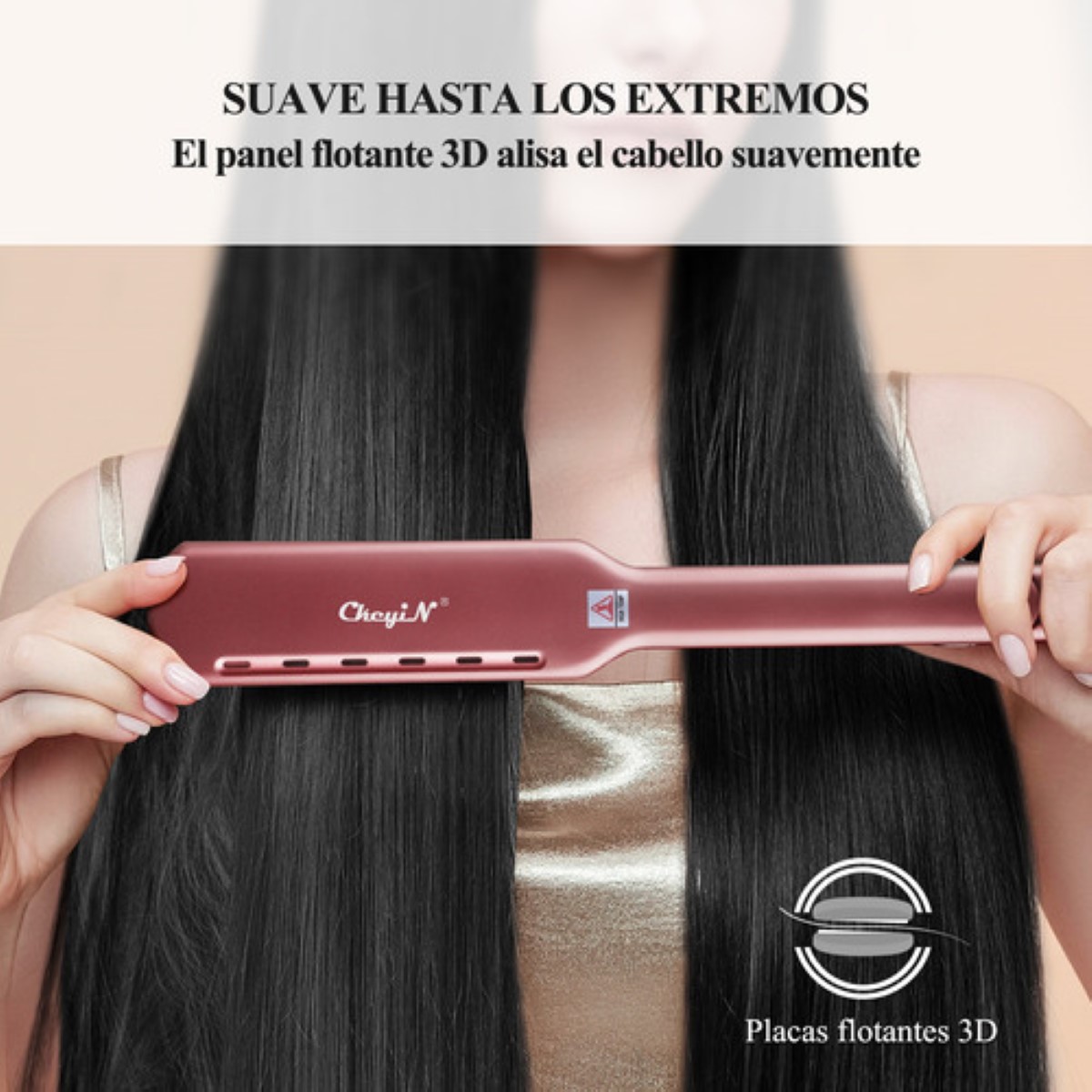 Plancha De Cabello Ckeyin Profesional De Cerámica De 44 Mm rosa