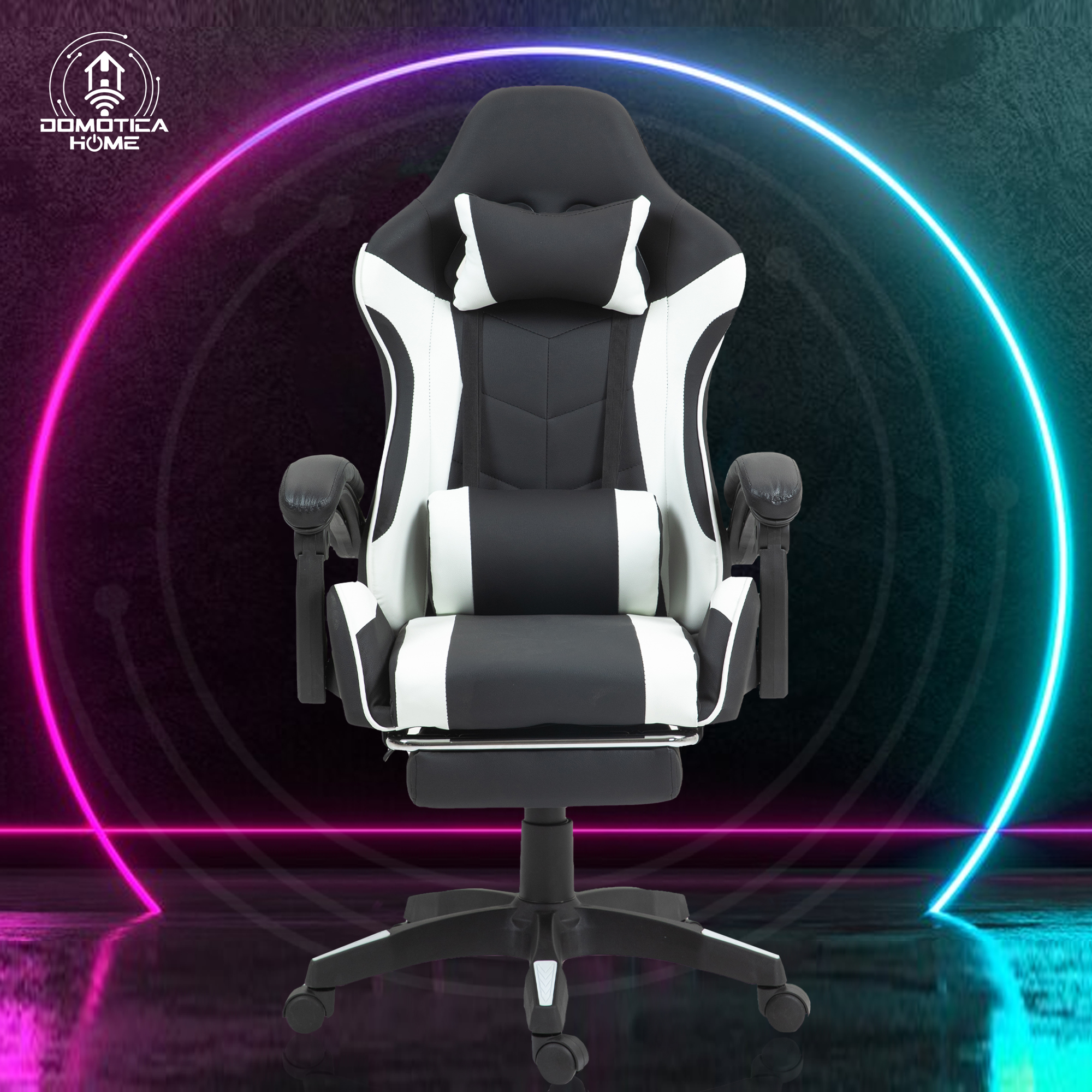Silla Gamer/escritorio Blanca  Ergonómica Reclinable Con Reposapies