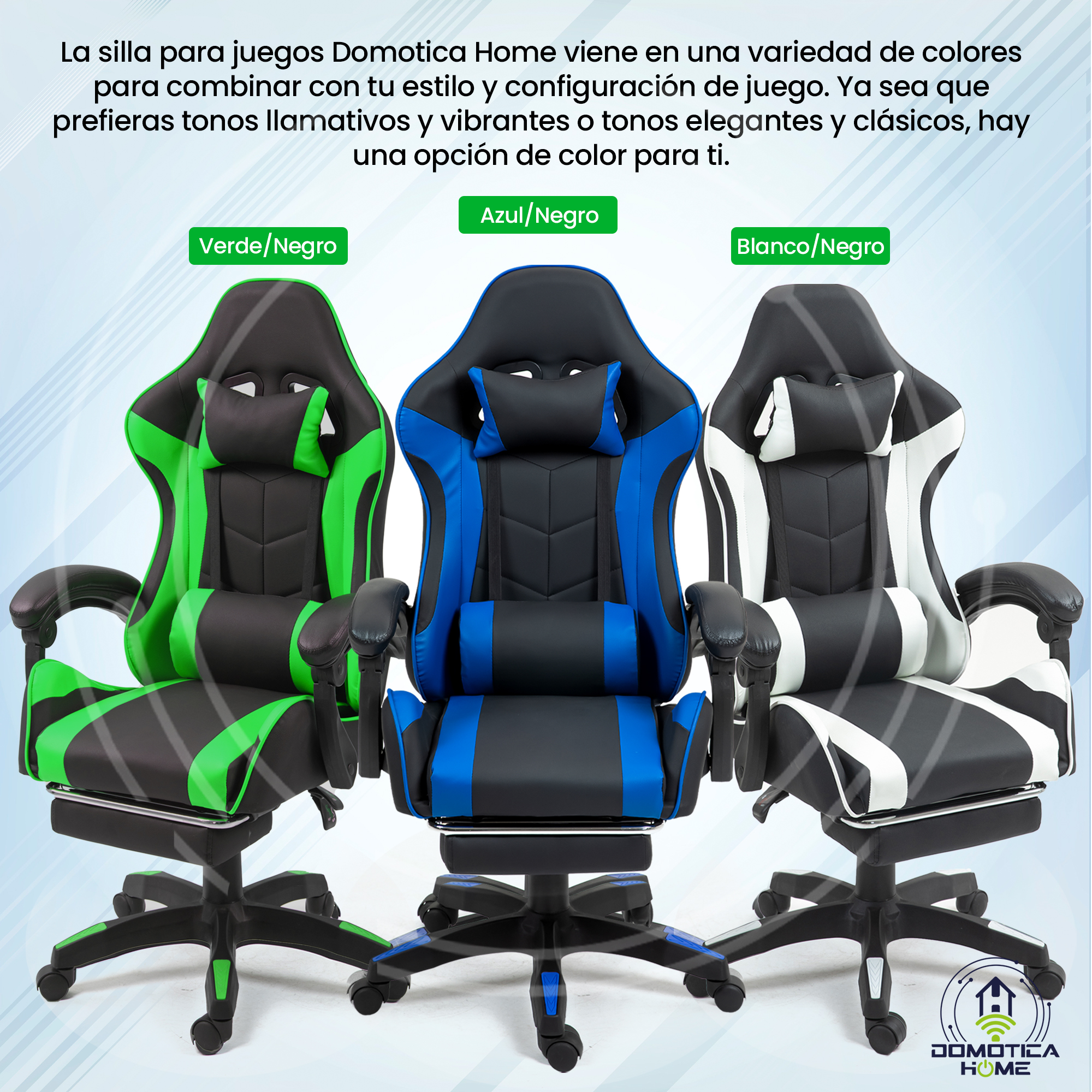 Silla Gamer/escritorio Verde Ergonómica Reclinable Con Reposapies