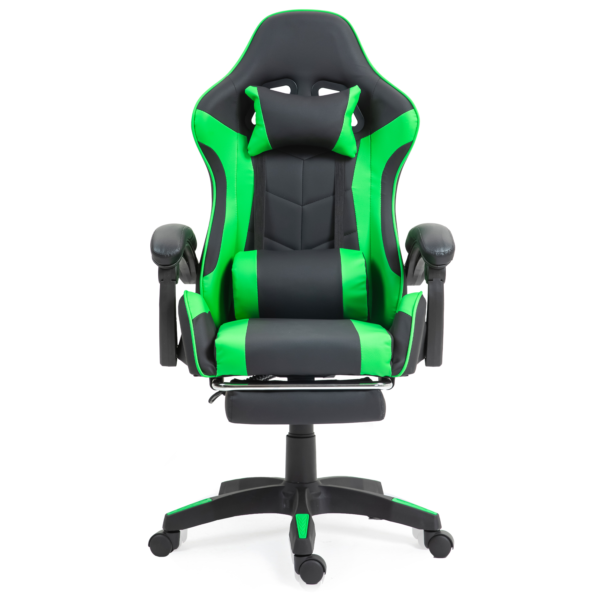 Silla Gamer/escritorio Verde Ergonómica Reclinable Con Reposapies