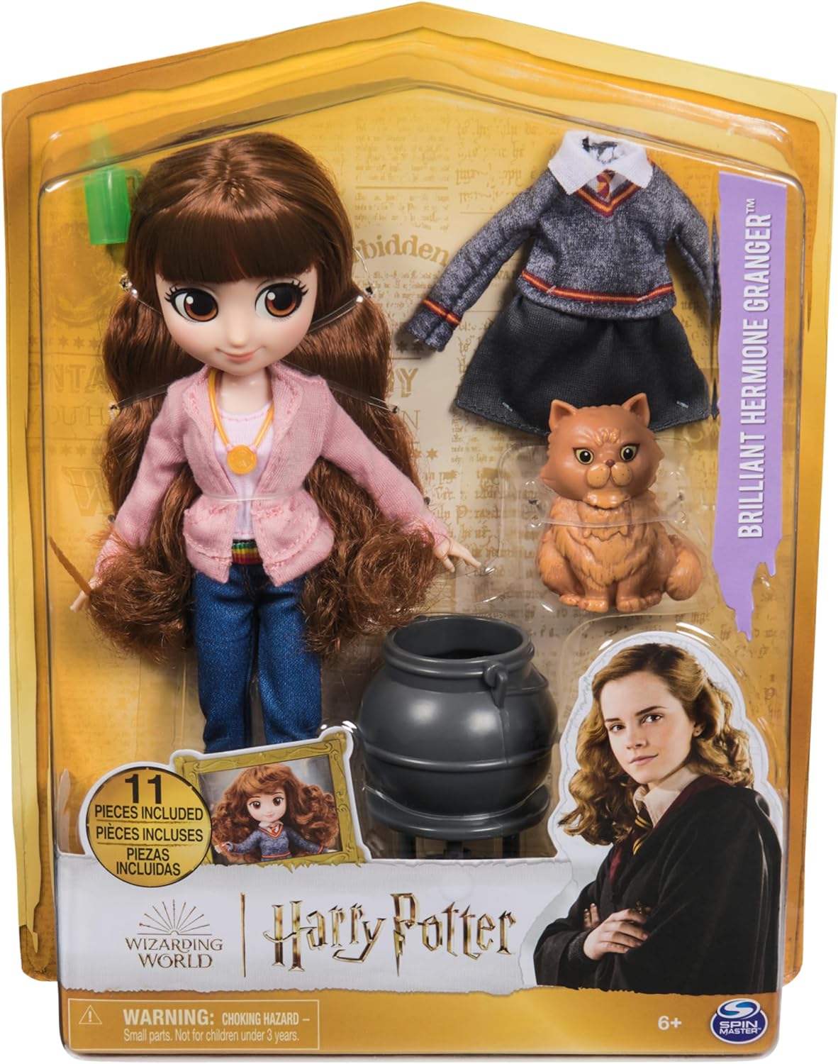  Muñeca  DE LUJO Hermione Granger Wizarding World, de 20.3 cm con 5 Accesorios y 2 atuendos niñas de 5 años
