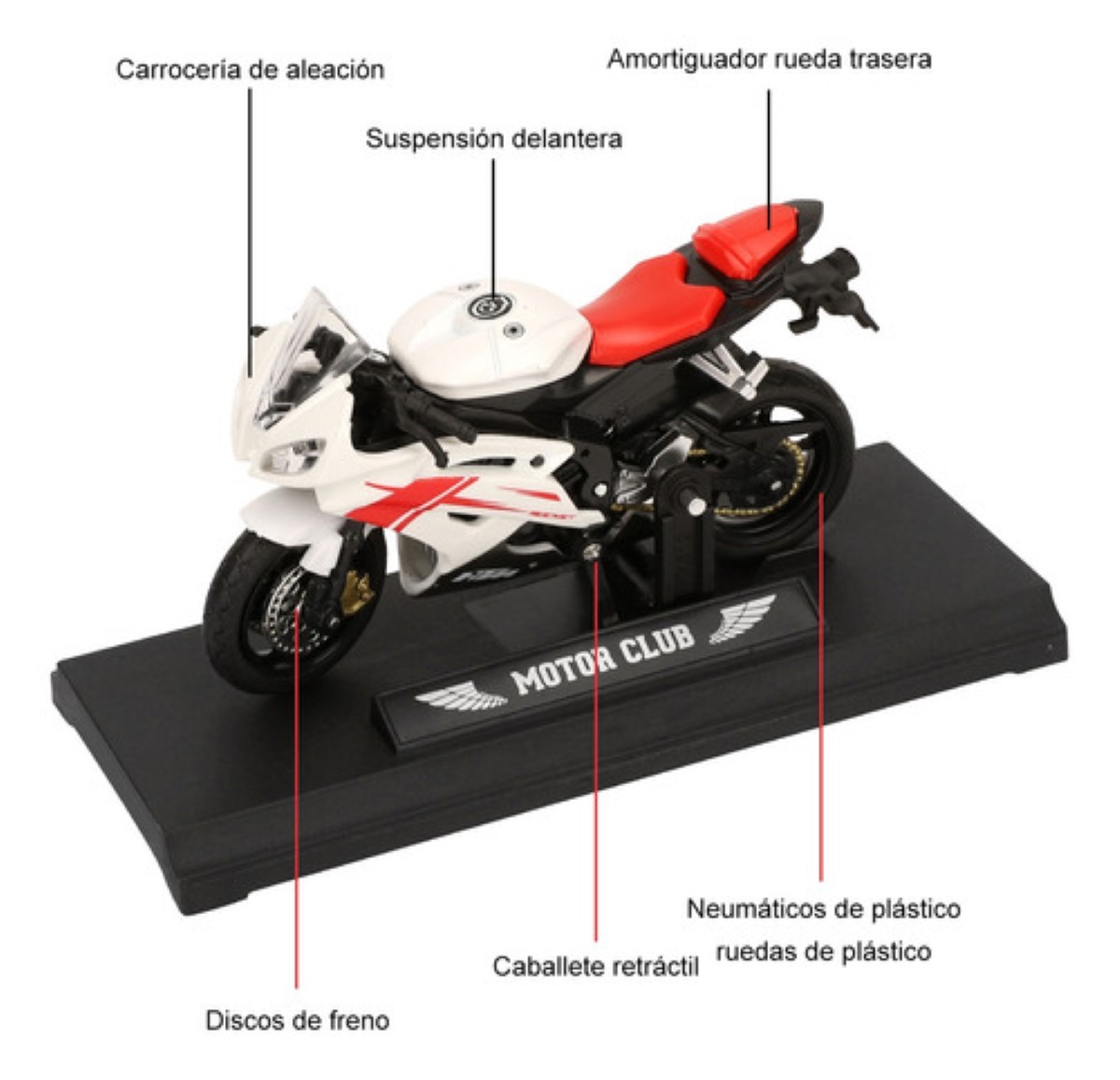 Niño Alear Motocicleta Juguete Carros Más 3 Año Ducati848 Blanco