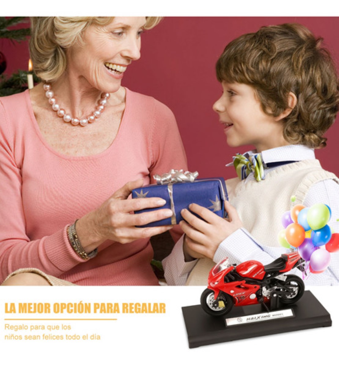 Niño Alear Motocicleta Juguete Carros Más 3 Años Escala 1:18 Ducati1098s Rojo